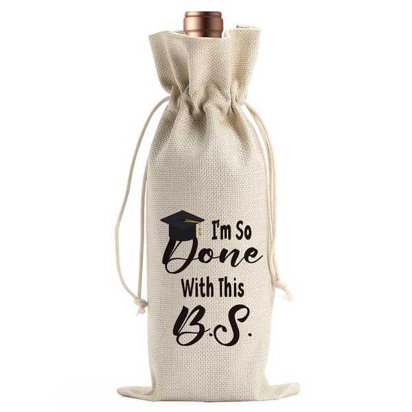 BARREEMO Funny Bachelor of Science Degree Graduation Gifts Wine Bag