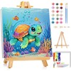cviokrdu Turtles Paint by Numbers Kit for Kids with Frame