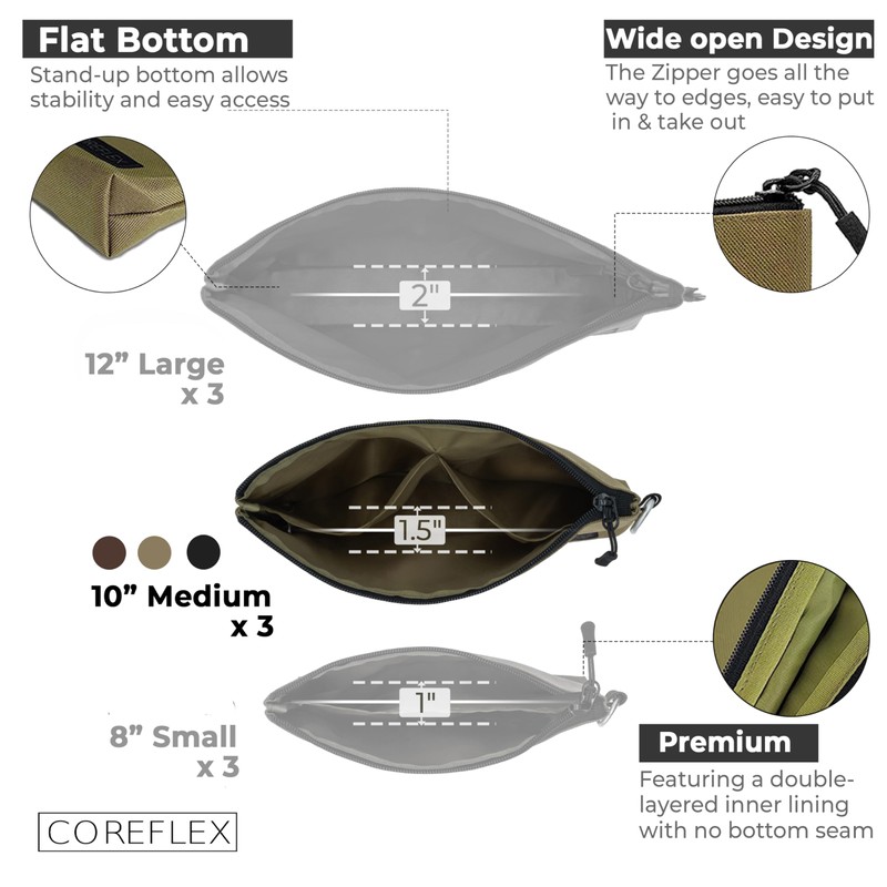 COREFLEX Premium Tool Pouch Zipper Bag, Small Tool Bag, Multipurpose