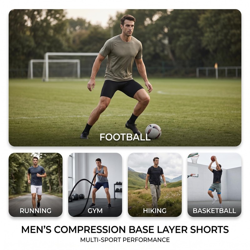 LANBAOSI 3 Pezzi Pantaloncini Compressione Uomo Pantaloncini Boxer Sportivi per