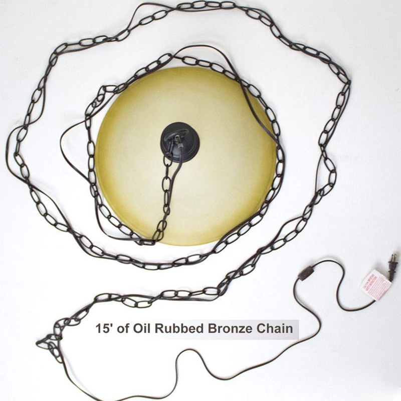 The Entertainer Plug-In Swag 16" Amber Glass Pendant Light with