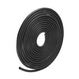 METALLIXITY Foam Rubber Weather Seal Strip (4mm Diameter x 6m Long) 1pcs, EPDM Rubber Round Seal Strip - for House Repair, Door, Black