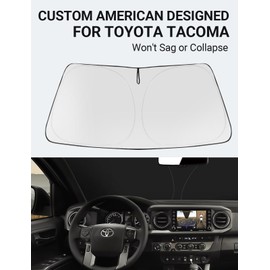 Proadsy Front Windshield Sun Shade Foldable Sunshade Protector Custom Fit 2023 2022 2021 2020 2019 2018 2017 2016 Tacoma 2Dr 4Dr Pickup Accessories 2023 Upgrade