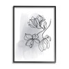 Stupell Industries Lily Floral Line Drawing Over Abstract Brush Pattern,