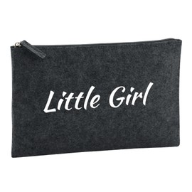 Huuraa Kulturbeutel Little Girl Schriftzug Geschenk 1 Liter Charcoal Filz Little Girl Geschenkidee