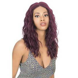New Born Free Magic Lace Front Wig Lovely Long Length Curly I & Free Part Style Synthetic High Heat Resistant Fibers - MLI323 (DYX/BROWN)