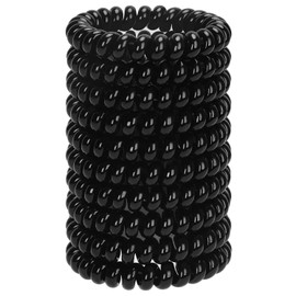 JessLab Spiral Hair Bobbles, Pack of 10 Traceless Telephone Cable Hair Bobbles for Ponytail, Plastic Coil Hair Bands for Women and Girls, Assorted Colours (#29)