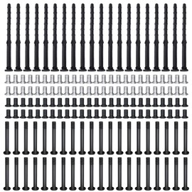 Waltool 160Pcs PC Computer Case Cooling Fan Mount Screws Set, M5x10 Black and Silver Case Fan Mounting Screws and 65mm Soft Rubber Rivet, Laptops Computer Screw Kit