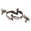 1 Pair Western Cowboy Spurs Carbon Steel Retro Floral Carving