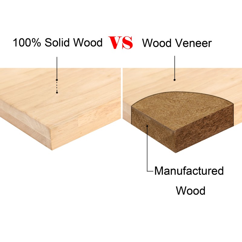 eHemco Solid Hard Wood Kids Table and Chair Set (4