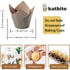 katbite Pack of 200 Tulip Baking Cups, Muffin Baking Cups