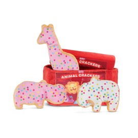 Barkbox Animal Squeakers 4-in-1 Interactive Plush Dog Toy - Squeaky Dog Toys with Crinkle Box and Treat-Hiding - for Extra Small to Small Dogs and Puppies