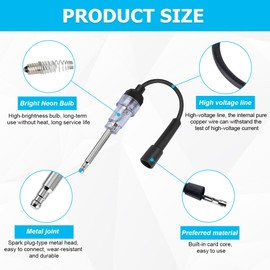 LKAHG Car Inline Spark Plug Tester, Auto Straight Boot Ignition Coil Armature Diagnostic Detector Tool with Light, Vehicle Exterior Accessories, Universal for SUV, Lawnmower, Motorcycles