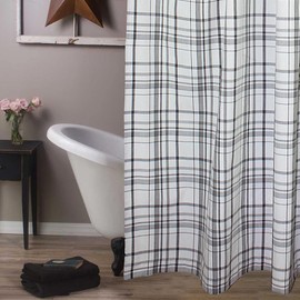 Primitive Home Decors Crawford Cotton Shower Curtain 183 x 183 cm