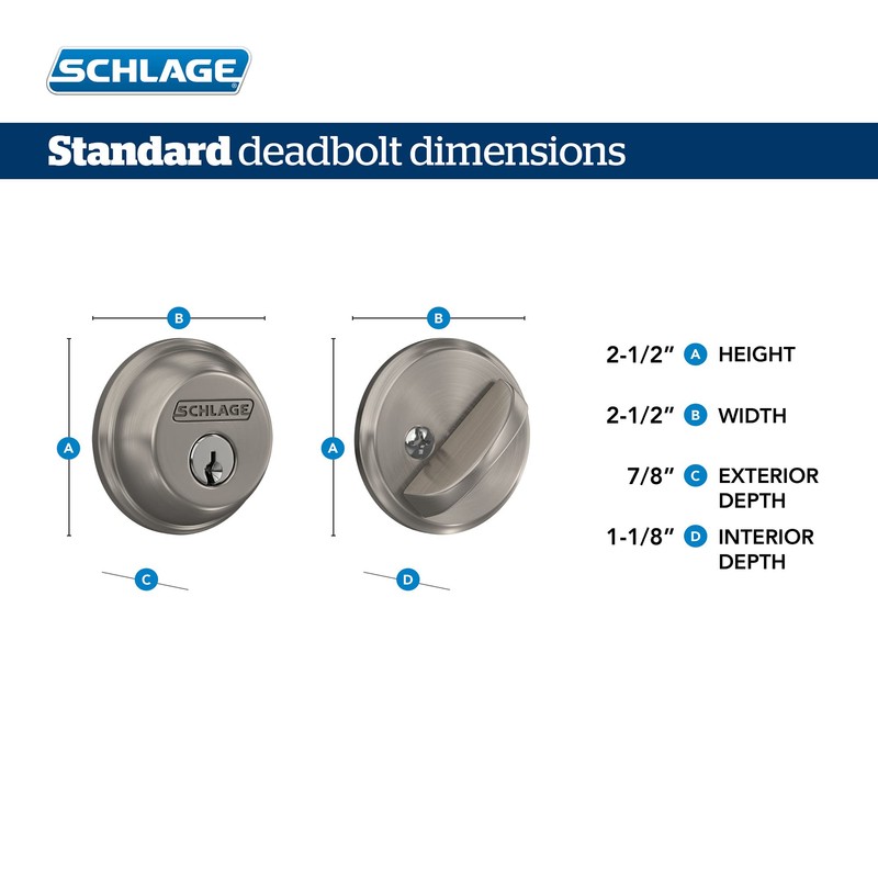 Schlage FB50N V GEO 505 B60 Single Cylinder Deadbolt and