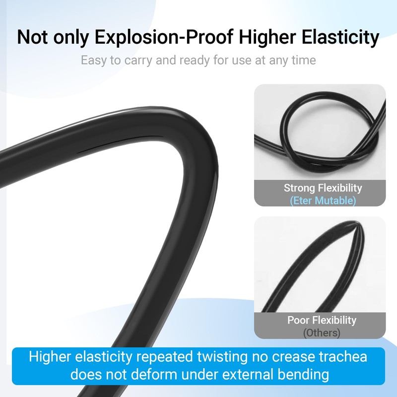 EterMutable 3/8 Inch OD Blcak Polyurethane PU Pneumatic Air Hose