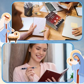 72 Pcs Christian Gifts Bulk Christmas Nativity Bookmark Bible Verse Ballpoint Pen Religious Scripture Notepads Prayer Journal Inspirational Notebook Mini Notepads for Women Men Church Xmas Office