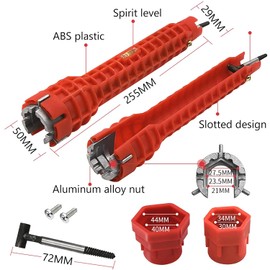 Herramienta de Instalación Grifo y Fregadero,8 en 1 Instalador Canilla y Fregadero,llave Multiusos Llave para Grifo de Cambio,Llave de Instalación de Grifo y Fregadero Multifunción Herramienta Sink