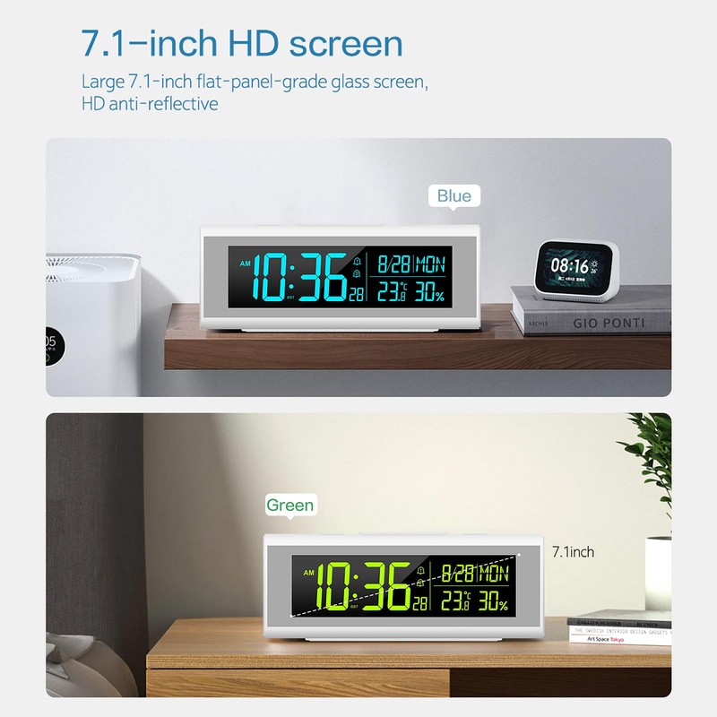 Alarm clock bedroom alarm clock with atmosphere light gradient color