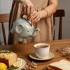 Bicuzat Ceramic 3D Cartoon Elephant Shaped Teapot, Coffee Pot, Tea