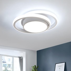 Goeco Ceiling Light White Colour, 32 W 2350 LM Modern LED Ceiling Light Round, LED Ceiling Light for Bedroom, Bathroom, Kitchen, Aisle, Balcony, 6500 K Cool White Light