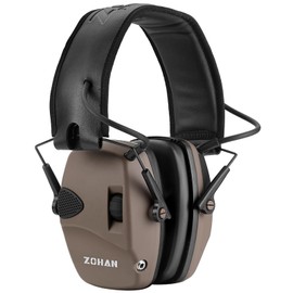 ZOHAN Braun Electronic Earmuffs Hunting Shooting, 27 dB SNR Noise Dampening for Hunters, Outdoor Enthusiasts and Industrial Workers