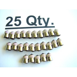 Schrader Automotive 25 Xtra Seal Brass Metal Chrome Valve Caps Tire Valve Stem Caps Schrader Brand