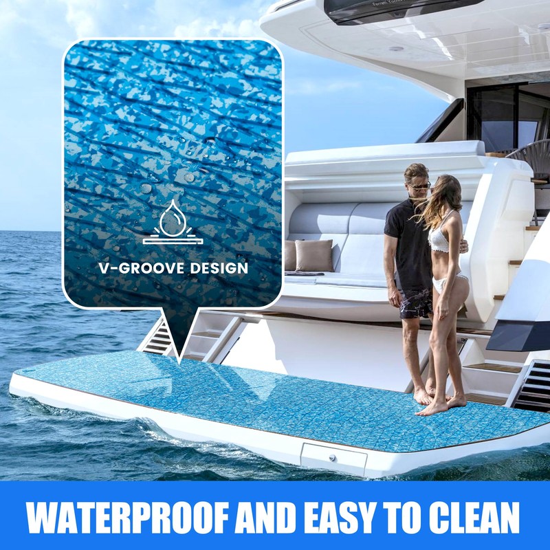 Fullfire Boat Flooring EVA Foam Decking Sheet, Camo Blue Marine