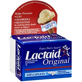 Lactaid Original Lactase Enzyme Supplement Caplets-120ct (Quantity of 2)