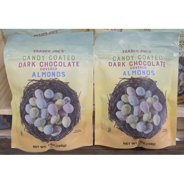Trader Joe Candy Coated Dark Chocolate covered Almonds 7oz 198g
