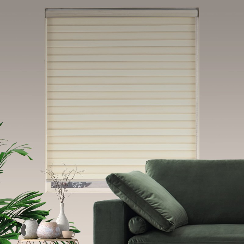 JIANGPIN TEXTILE Custom Zebra Blinds for Windows, Free-Stop Zebra Shades,