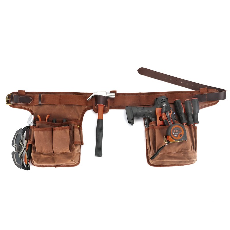 TOURBON Canvas Tool Belt 42 inch Comfort Lift Combo Tool
