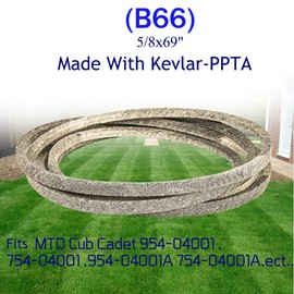 Made with Kevlar Lawn Mower Belt is suitable for ABelt Compatible for MTD Cub Cadet 954-04001 754-04001 954-04001A 754-04001A (5/8" x 69") (B66)