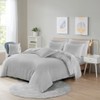 Microfibre Duvet Cover Set, Ultra Soft Bedding, 100% Polyester (Silver,