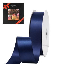 LIUYAXI Navy Blue Double Faced Satin Ribbon, 1" X Continuous 25 Yards, Ribbons Perfect for Gift Wrapping Wedding Bouquet Decor DIY Craft Bow Making & Other Projects