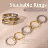 Larsweryar Stackable Rings for Women – 14k Gold Plated CZ