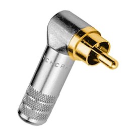 Switchcraft 3502RAAU RCA Plug Right Angle Cable Mount RCA Plug Gold Pin / Nickel