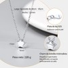 PROSILVER Collar Plata 925 Mujer y Hombre Dije Corazón/Redondo/Estrella/Rectangular Clásico