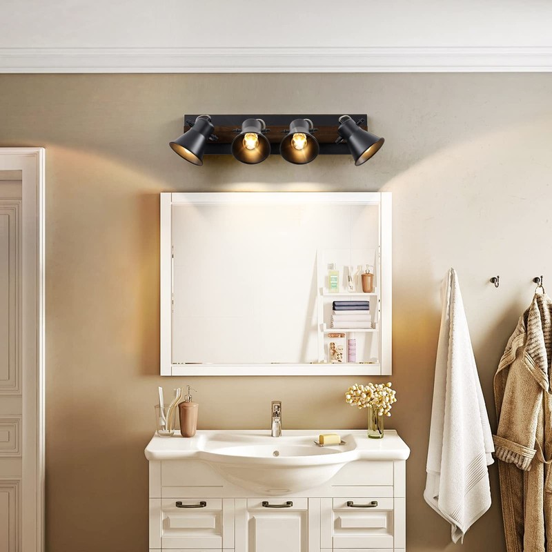 SEEBLEN 4-Light Kitchen Light Fixtures - Adjustable Ceiling/Wall Mount Spotlight,