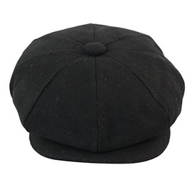 TruClothing.com Men's Herringbone Tweed Design Grandad Style Hat, black
