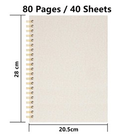 Hiwhy DIY Photo Album 28 x 20.5 cm Scrapbook Photo Book White Pages 40 Sheets Beige