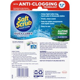 Soft Scrub In-Tank Toilet Cleaner Duo-Cubes, Alpine Fresh, 4Count