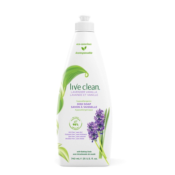 Live Clean Dish Soap, Lavender Vanilla, 740 mL