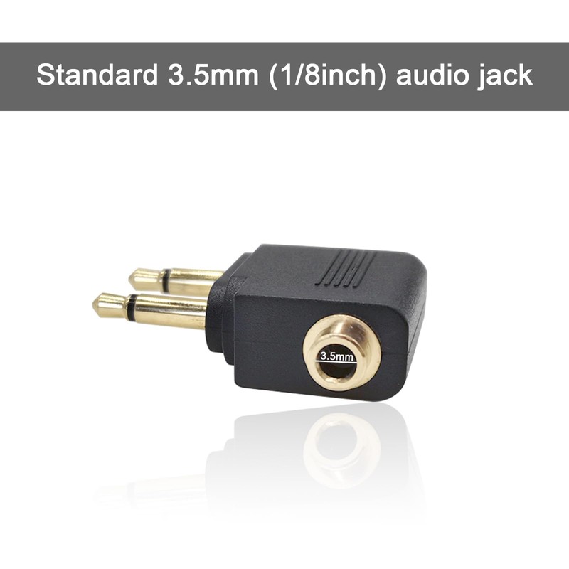 DWPVT 2pcs Airplane Airline Flight Adapters for Headphones, Flight Audio