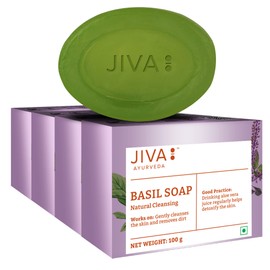 Jiva Ayurveda basil Bathing soap for Anti pimple| Anti acne |Pack of 4