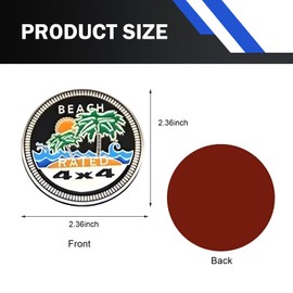 Zikefest Cocos Badge Rated Car Emblem, 3D Round Emblem Decals, 4 x 4 Car Badge Decals Stickers, Automotive Exterior Accessories, Compatible with Jeep Wrangler Vehicles Trucks SUV