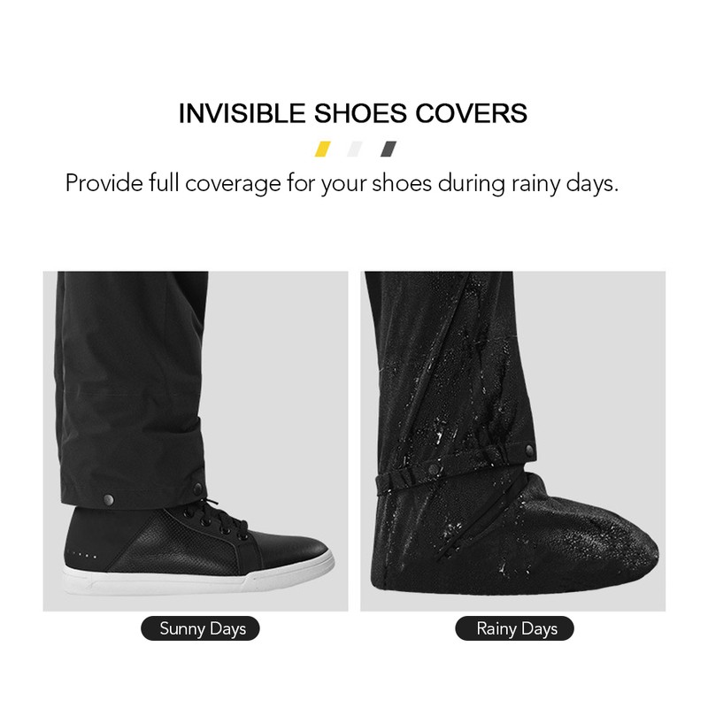 Waterproof Rain Coat Pants Set with Invisible Shoes Cover Rainproof