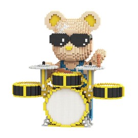 DAHONPA Drum kit Cool Bear Micro Animal Building Blocks Set (5000 Pieces) Gift for Adults