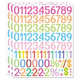 Large Number Stickers Set of 3 Waterproof Number Stickers Large (Multicolor, 1 inch)