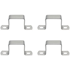 HAJXZH 4 PCS Square Pipe Clamp Stainless Steel Square Connector Bracket Silver U Shaped Strut Connector for 40 X 40 MM Small Square Pipe